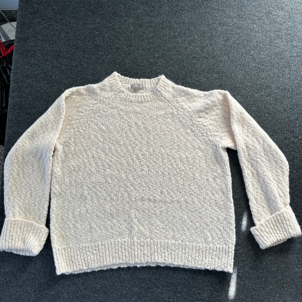 J.Crew Alpaca Blend Crewneck Sweater Light Pink Large CB946 Raglan Sleeve